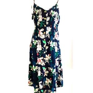 y2k Floral hawaiian Dress beach resort flowy boho summer buttons Cottagecore S
